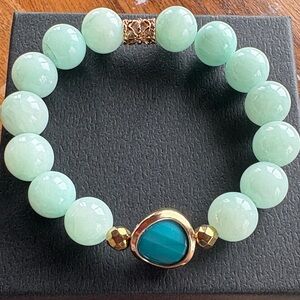 Moonstone & Hematite Gemstone Bracelet